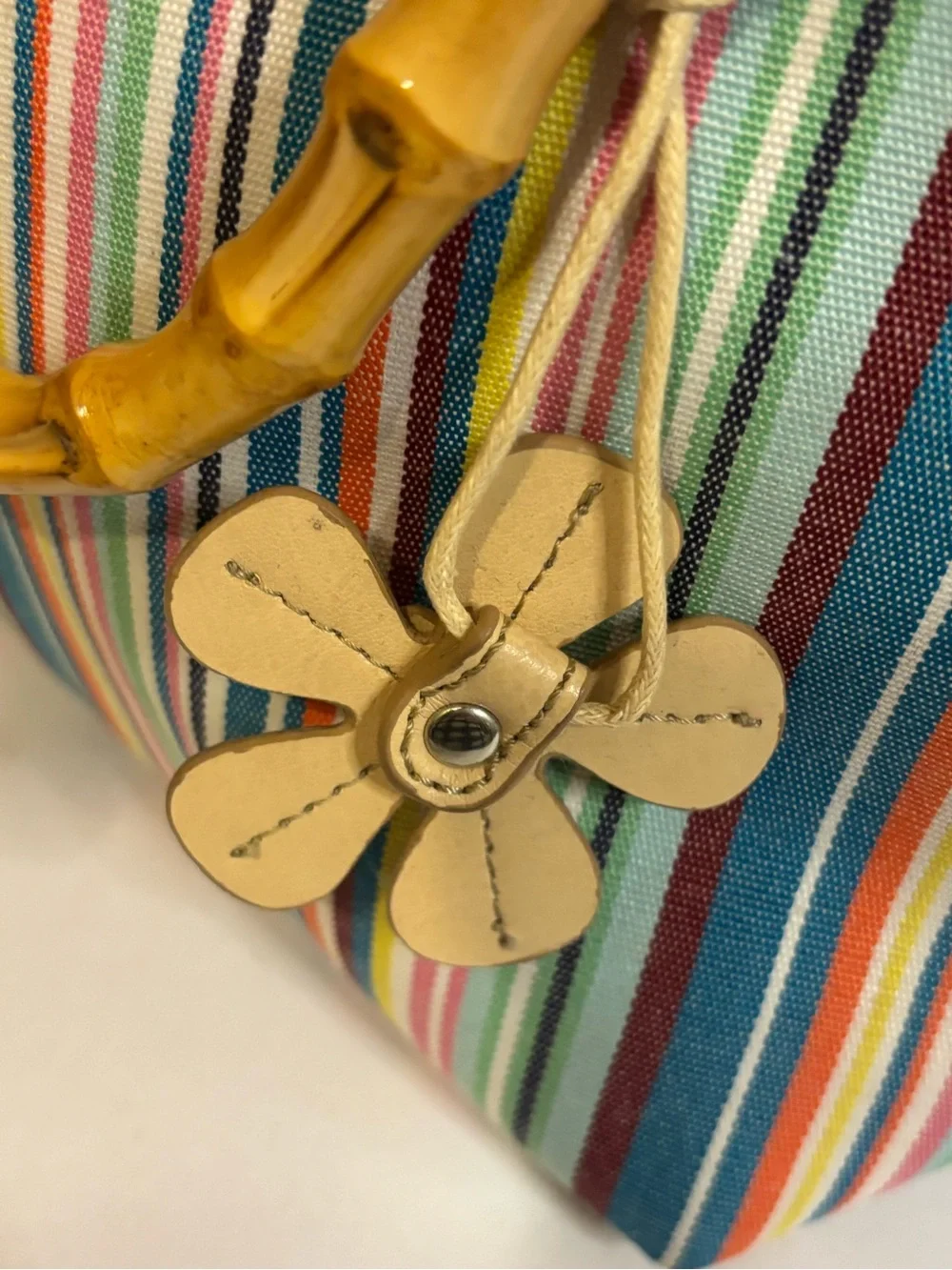 Relic Multicolor Striped Shoulder Bag with Bamboo Handles